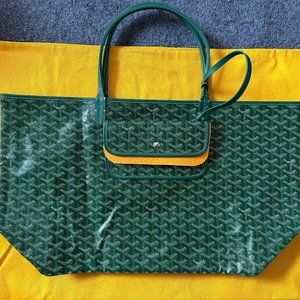 Goyard Goyardine Saint Louis Tote GM Green